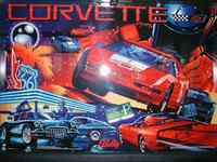 Corvette pinball back glass