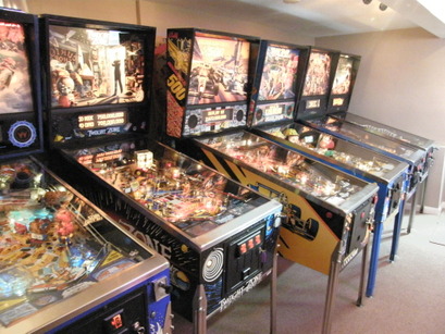 Line of pinball machines
