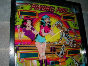 Pinball Pool back glass