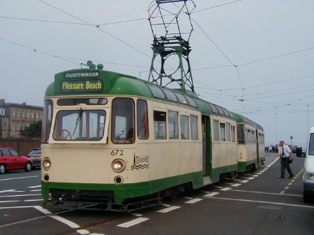 Blackpool coupled trams