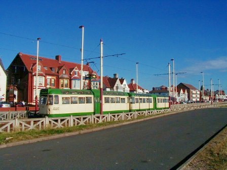 Blackpool tram and trailer